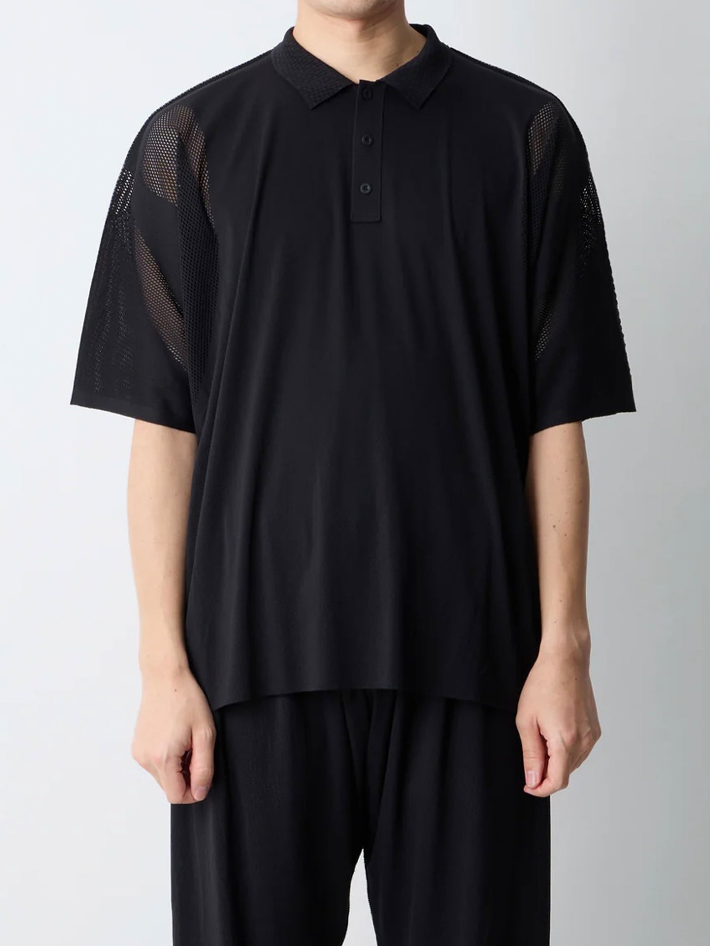【White Mountaineering - ホワイトマウンテニアリング】Wair POLO SHIRT / BLACK (シャツ/ブラック)