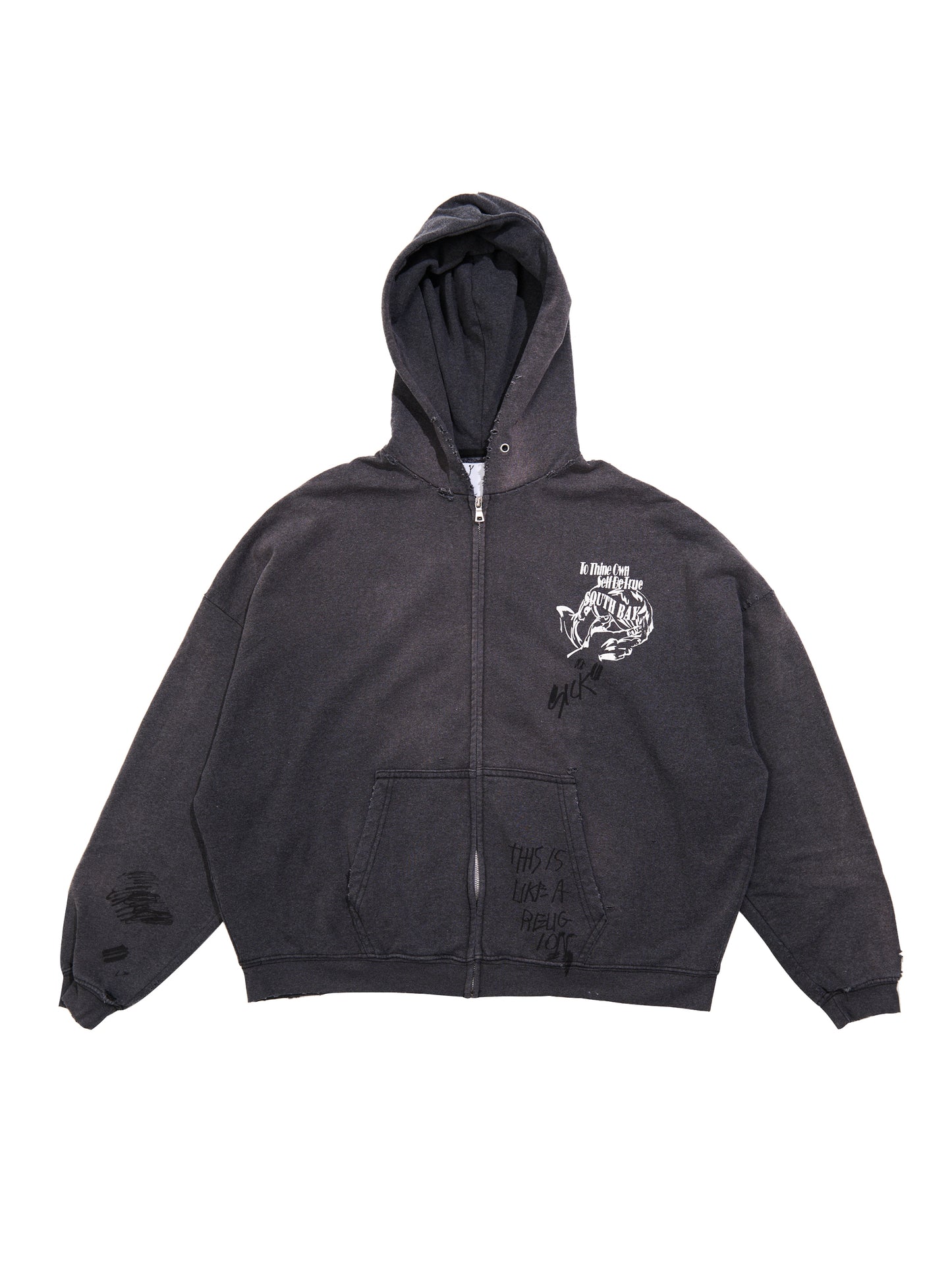 【PALY HOLLYWOOD - パリーハリウッド】CARRYING THE MESSAGE ZIP HOODIE / BLACK(フーディー/ブラック)