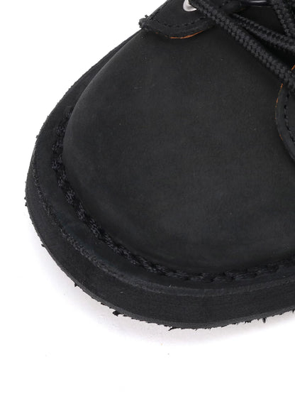 【Yohji Yamamoto POUR HOMME - ヨウジヤマモト プールオム】MAT SMOOTH LEATHER ZIP BIKER BOOTS / BLACK(ブラック/ブーツ)