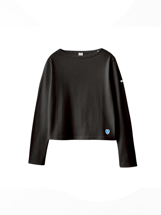 【ORCIVAL - オーシバル】Women's Cotton Jersey Boat Neck Short Pullover / BLACK (Tシャツ/ブラック)