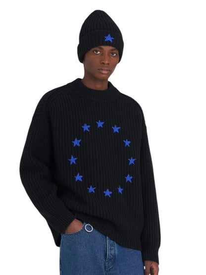 【Études studio - エチュード スタジオ】Ribbed Round Neck Europa / BLACK (セーター/ブラック)