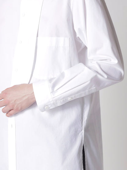 【Y's for men-ワイズフォーメン】100/2 BROAD SHIRT WITH FRONT LEFT LAYER(シャツ/ホワイト)
