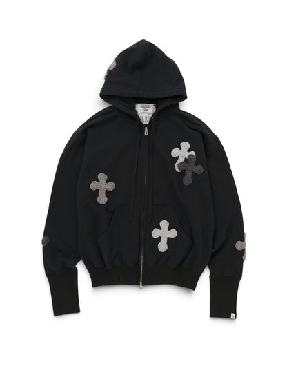 【Perfect ribs® × Y.A.R.N.】Basic Zip Hoodie (フーディー/ブラック)