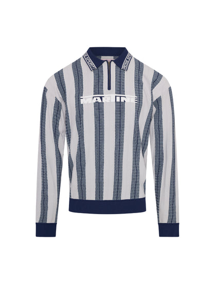 【Martine Rose  - マーティンローズ】LOGO POLO / GREY BLUE  (ポロシャツ/グレーブルー)