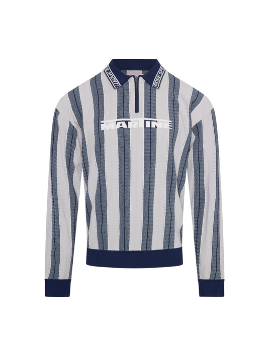 【Martine Rose  - マーティンローズ】LOGO POLO / GREY BLUE  (ポロシャツ/グレーブルー)