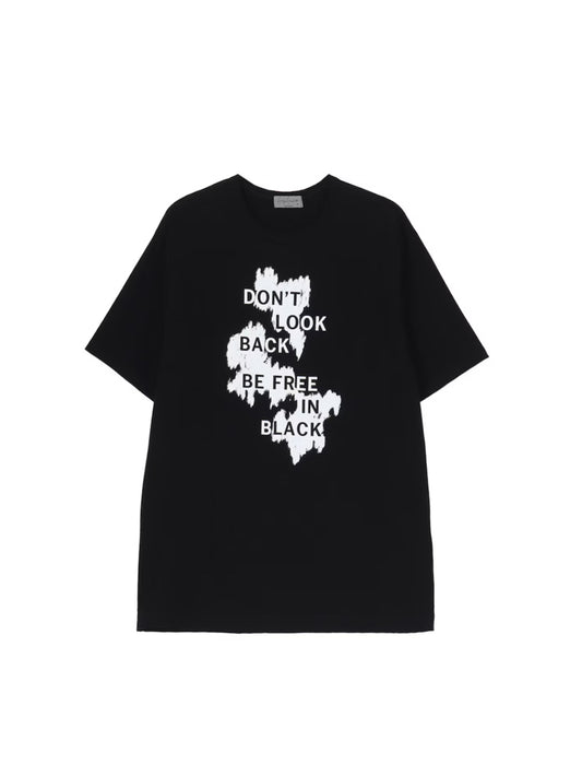 【Yohji Yamamoto POUR HOMME - ヨウジヤマモト プールオム】30/- COMBED PLAIN STITCH SHORT SLV T PT H（Tシャツ/ ブラック)
