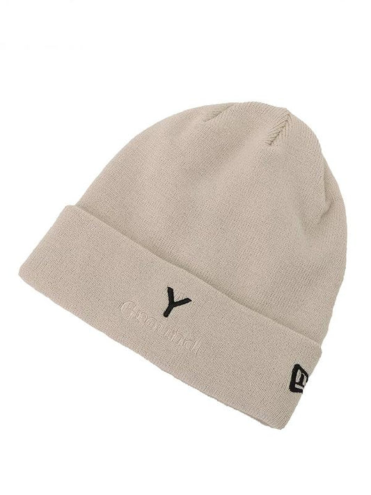 【Ground Y - グラウンドワイ】Ground Y × NEWERA CUFF KNIT GY LOGO/ OFF WHUTE(ビーニー/オフホワイト)