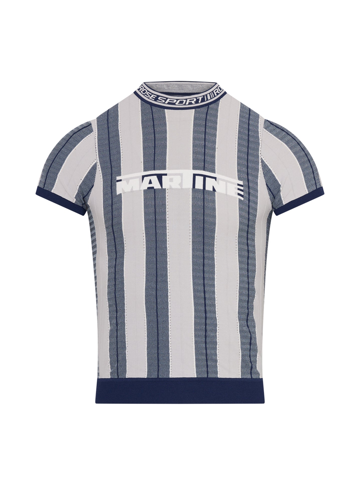 【Martine Rose  - マーティンローズ】LOGO TIGHT T-SHIRT / GREY BLUE  (Tシャツ/グレーブルー)