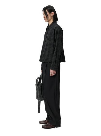 【mfpen - エムエフペン】 PRIORITY SHIRT /  OVERDYED BLACK CHECK (シャツ/ブラック)