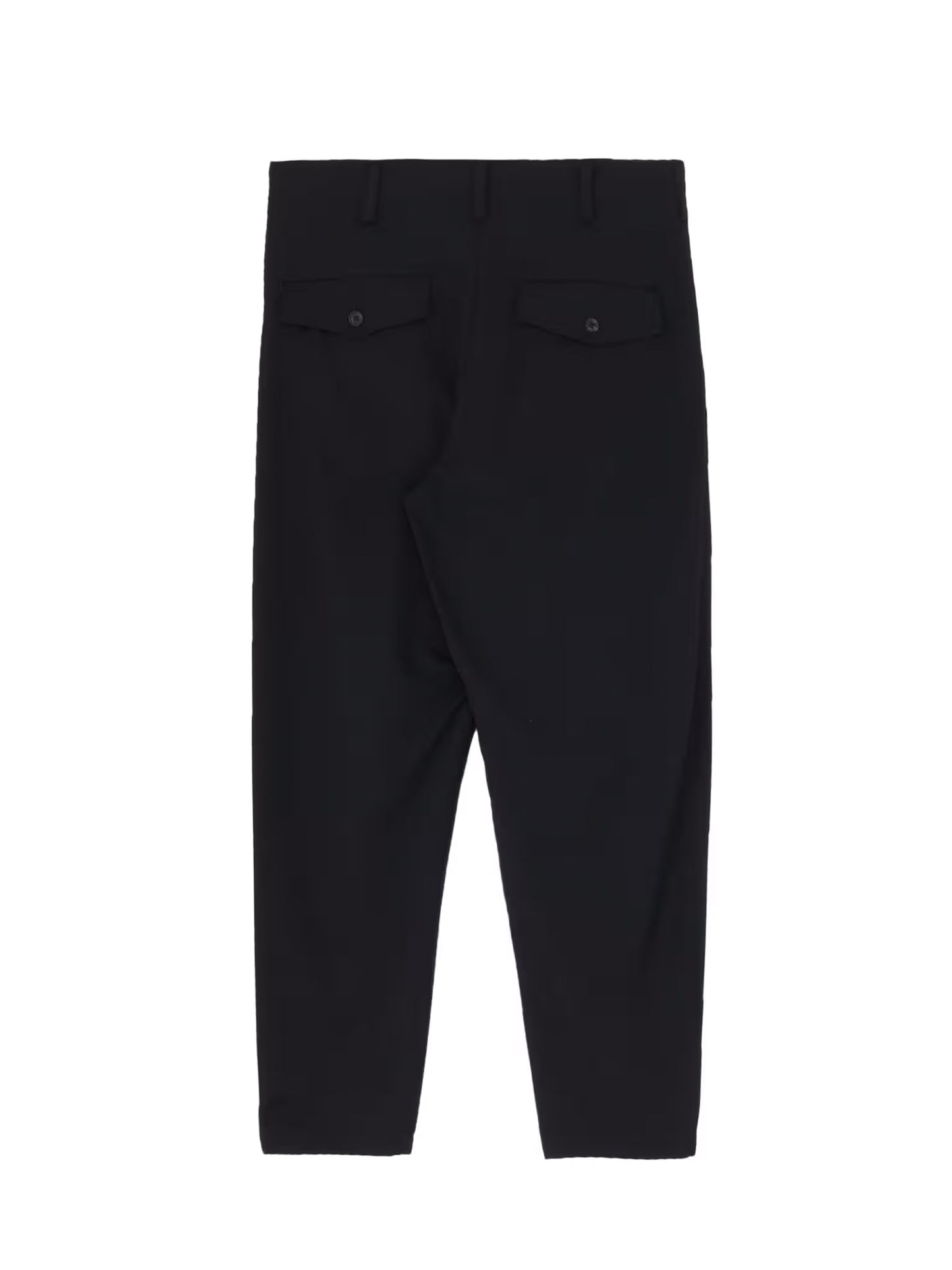 【Yohji Yamamoto POUR HOMME - ヨウジヤマモト プールオム】WOOL GABARDINE 2TUCKS PANTS（パンツ/ブラック)