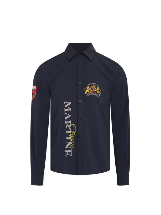 【Martine Rose  - マーティンローズ】SLEAZY SPORTS SHIRT / NAVY BLUE  (シャツ/ネイビーブルー)