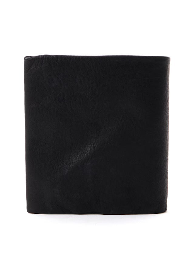 【Yohji Yamamoto POUR HOMME - ヨウジヤマモト プールオム】SOFT HORSE LEATHER BI-FOLD WALLET / BLACK(ウォレット/ブラック）