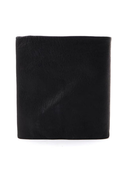 【Yohji Yamamoto POUR HOMME - ヨウジヤマモト プールオム】SOFT HORSE LEATHER BI-FOLD WALLET / BLACK(ウォレット/ブラック）
