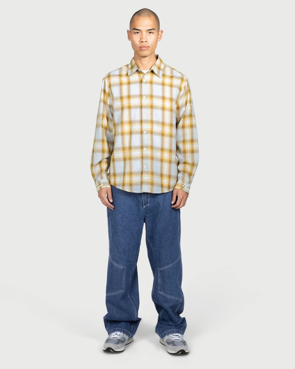 【PLEASURES - プレジャーズ】DIZZLE BUTTON UP / DIJON (シャツ/ディジョン)