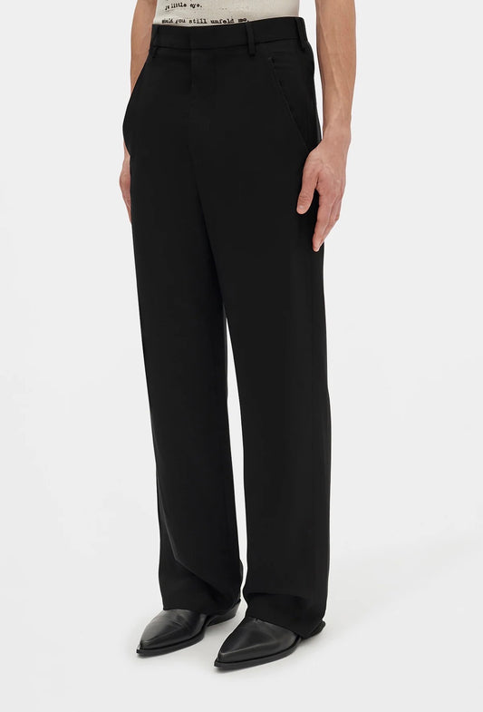 【ANN DEMEULEMEESTER - アン ドゥムルメステール】LEON COMFORT FIT TROUSERS VISCOSE / BLACK(トラウザーズ/ブラック）