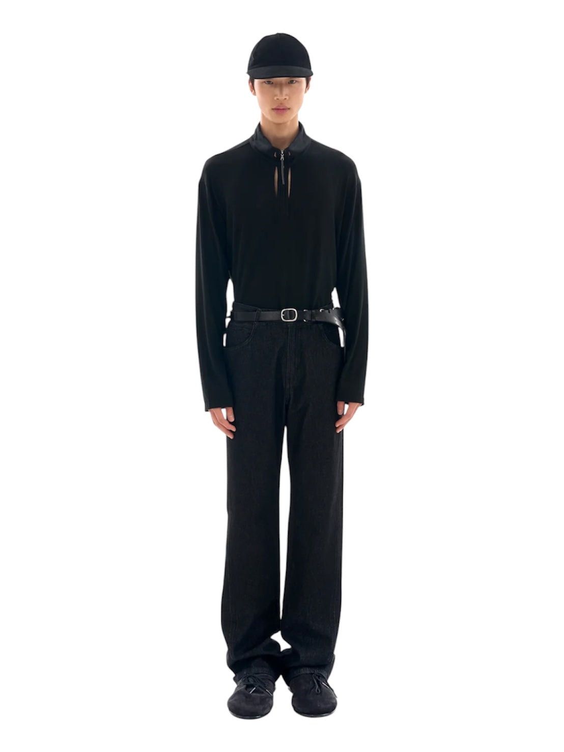 【POST ARCHIVE FACTION - ポストアーカイブファクション】CUT OUT HALF ZIP FLEECE / BLK (フリース/ブラック)
