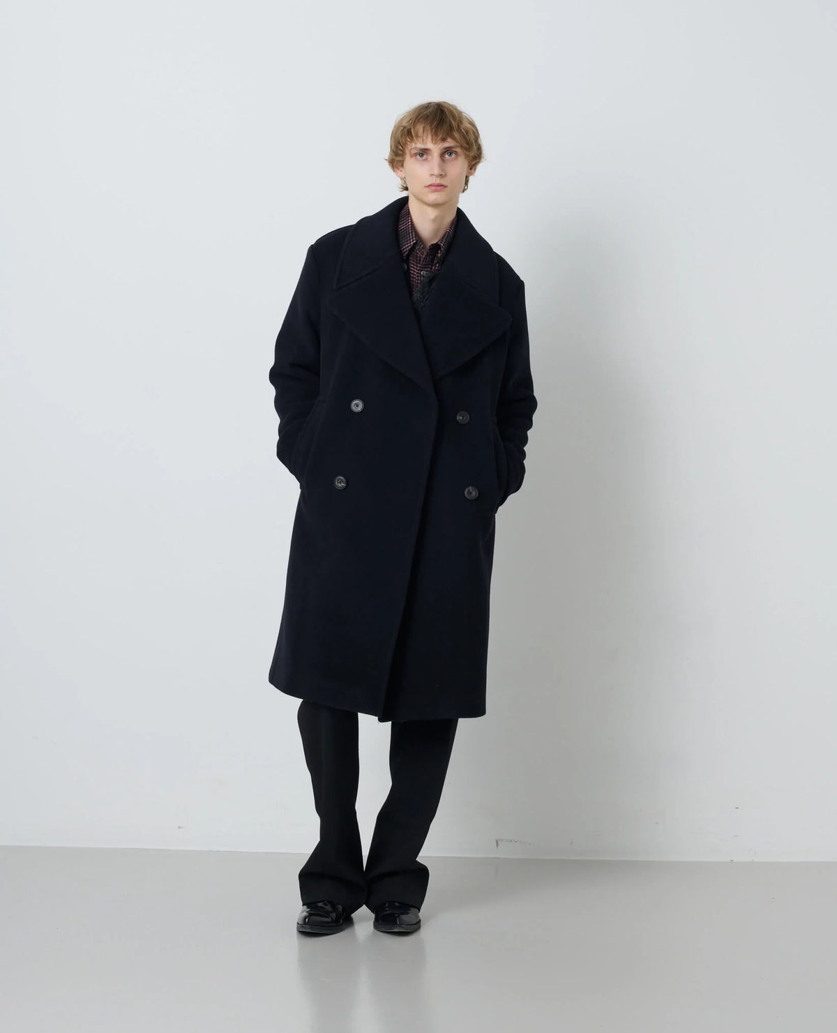 【SUN FLOWER - サンフラワー】DB OVERCOAT / Black (コート/ブラック)