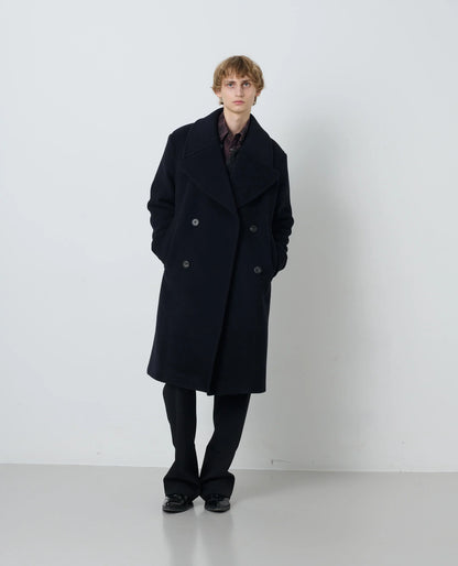 【SUN FLOWER - サンフラワー】DB OVERCOAT / Black (コート/ブラック)