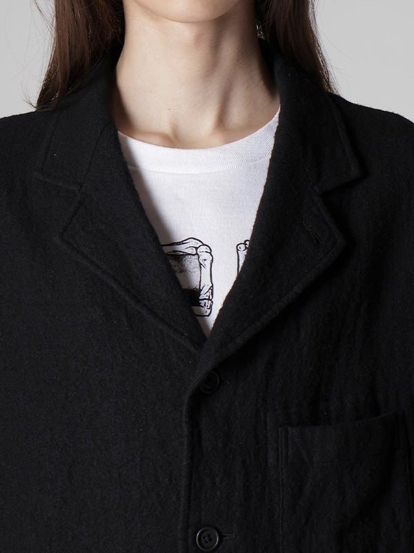 【Y's for men - ワイズフォーメン】"Y's for men × MASSES" SHRINK SERGE FULLING JACKET(ジャケット/ブラック)