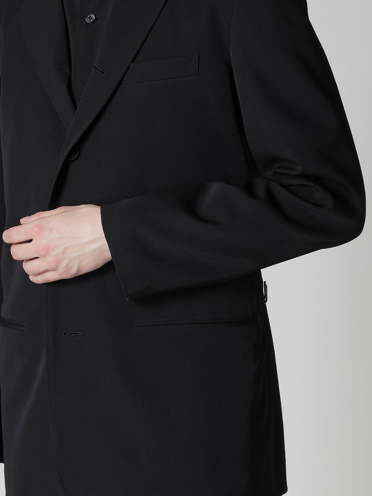 【Yohji Yamamoto POUR HOMME - ヨウジヤマモト プールオム】REGULATION GABARDINE 5BUTTONS JACKET（ジャケット/ ブラック)