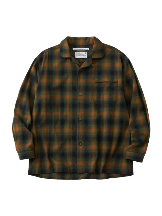 【White Mountaineering - ホワイトマウンテニアリング】OMBRE CHECK PATTERN PAJAMA SHIRT/ ORANGE(シャツ/オレンジ)