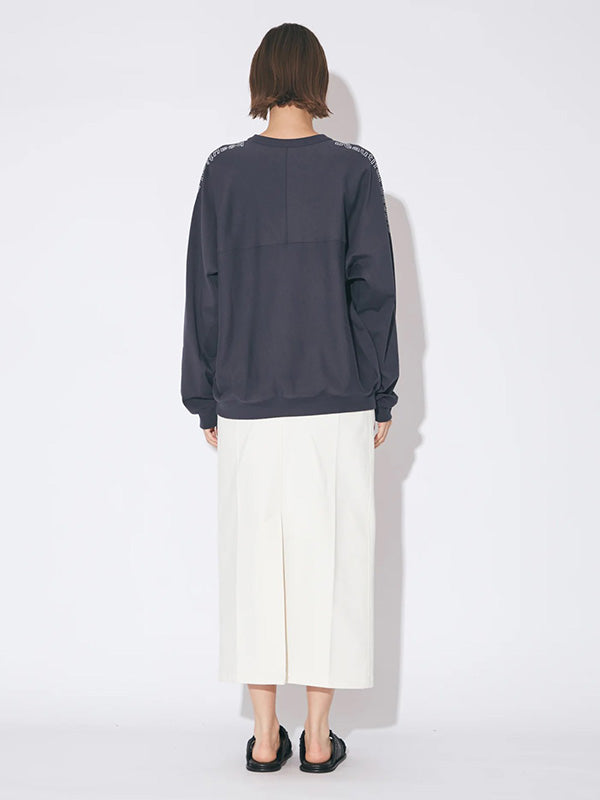 【beautiful people - ビューティフルピープル】suvin compact jersey no shoulder long T / NAVY（L/S Tシャツ/ネイビー)