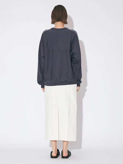 【beautiful people - ビューティフルピープル】suvin compact jersey no shoulder long T / NAVY（L/S Tシャツ/ネイビー)