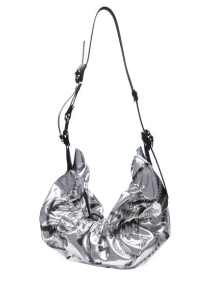 【INNERRAUM - インナーラム】OBJECT HM2 SMALL CRUNCH HALF MOON BAG / SILVER（バッグ / シルバー）