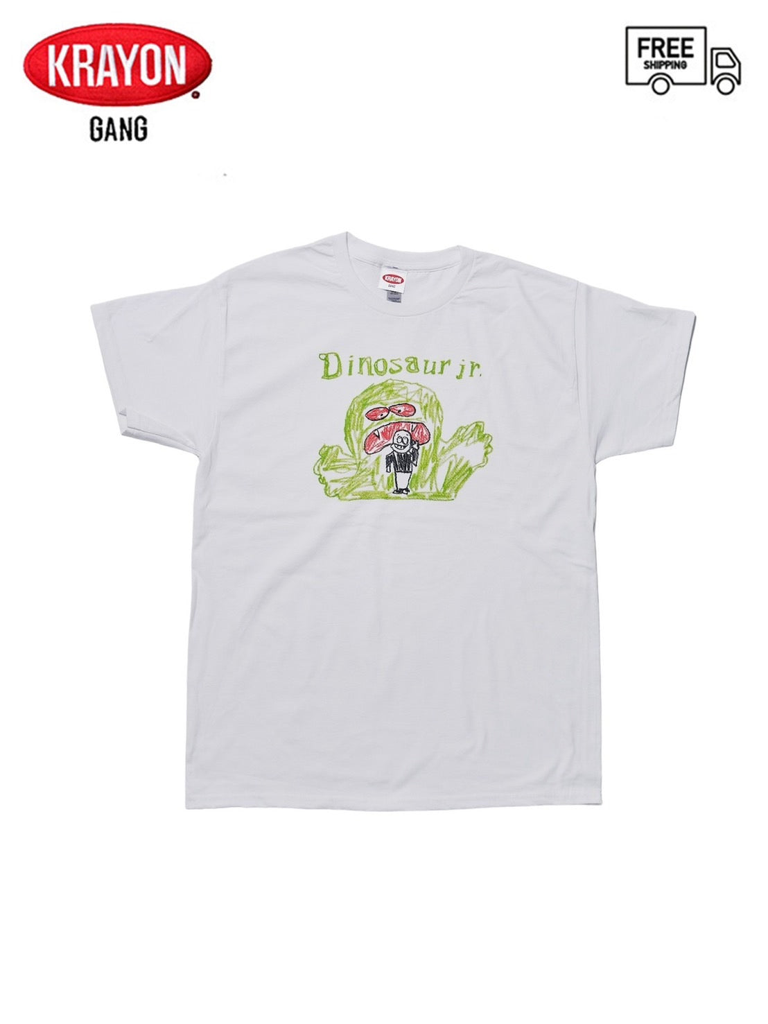 【KRAYON GANG - クレヨンギャング】  DINOSAUR S/S TEE  / WHITE (Tシャツ/ホワイト)