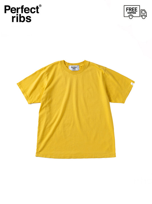 【Perfect ribs® - パーフェクトリブス】Basic Short Sleeve T Shirts / Vintage Yellow (Tシャツ/イエロー)