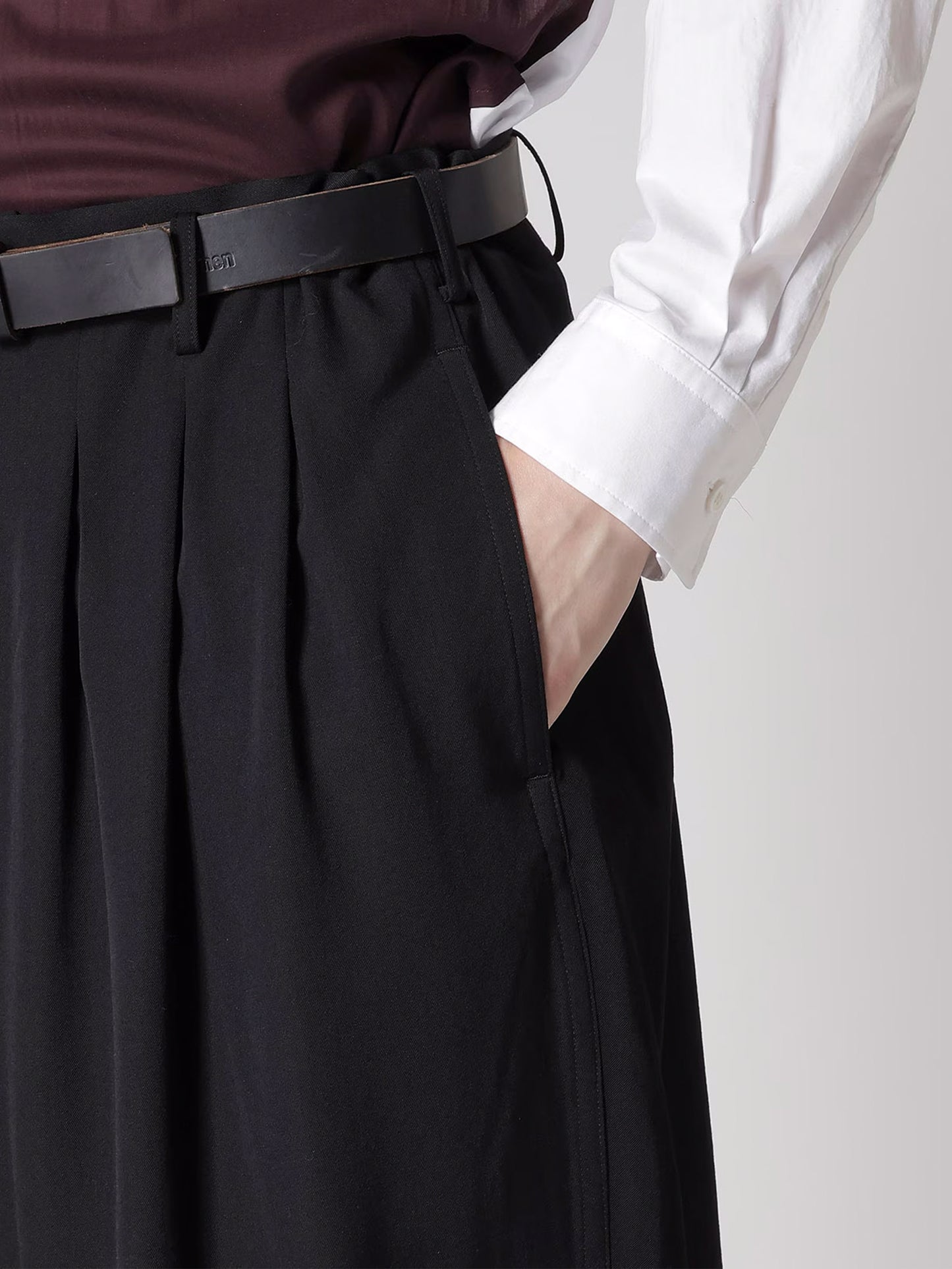 【Y's for men-ワイズフォーメン】WOOL GABARDINE 12-TUCKS PANTS(パンツ/ブラック)