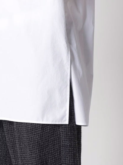 【Y's for men-ワイズフォーメン】100/2 BROAD SHIRT WITH FRONT LEFT LAYER(シャツ/ホワイト)