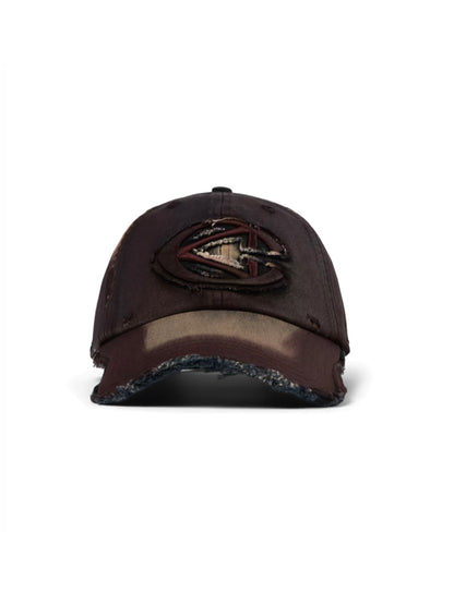【CAMPER LAB  - カンペールラボ】DISTORTED WASHED SPRAYED CAP / BURGUNDY (キャップ/バーガンディ)