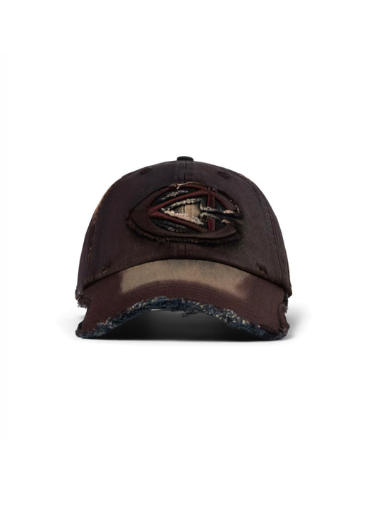 【CAMPER LAB  - カンペールラボ】DISTORTED WASHED SPRAYED CAP / BURGUNDY (キャップ/バーガンディ)