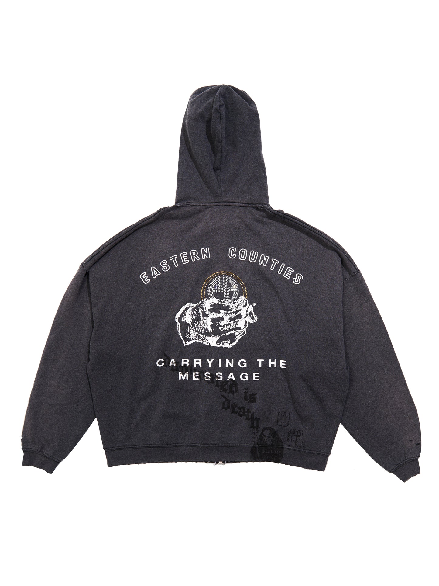 【PALY HOLLYWOOD - パリーハリウッド】CARRYING THE MESSAGE ZIP HOODIE / BLACK(フーディー/ブラック)