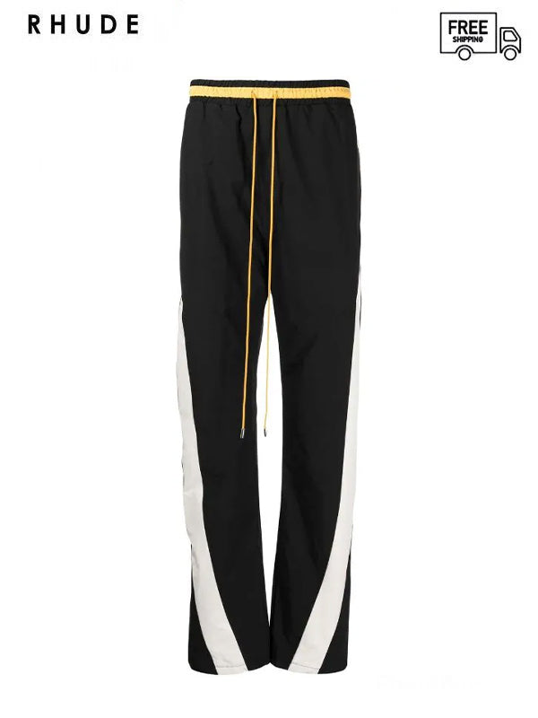 60%OFF【RHUDE - ルード】CURVE PANEL TRACK PANTS (トラックパンツ/ブラック)