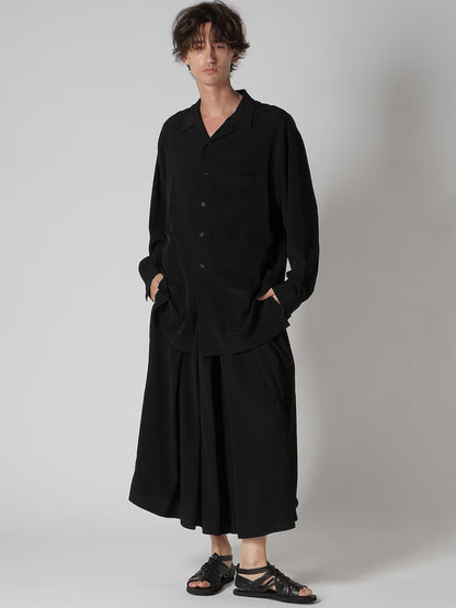 【Yohji Yamamoto POUR HOMME - ヨウジヤマモト プールオム】TA TUXEDO HAKAMA PANTS（パンツ/ブラック)