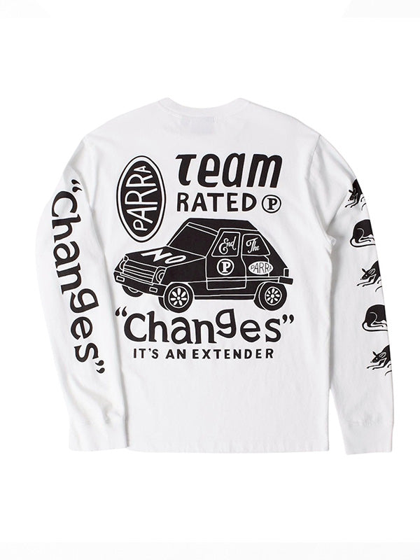 【by Parra - バイパラ】TEAM CHANGES LONG SLEEVE T-SHIRT / WHITE (Tシャツ/ホワイト)