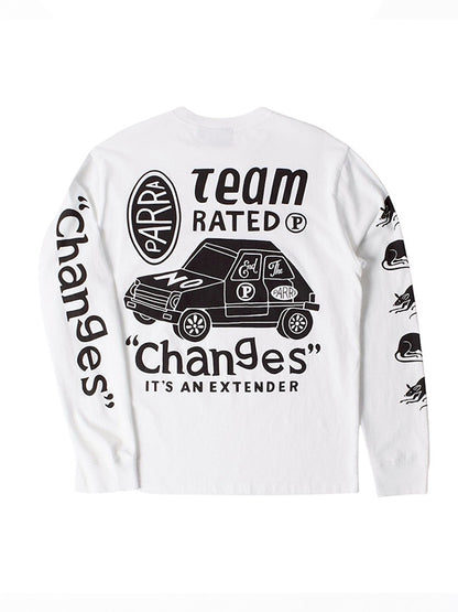 【by Parra - バイパラ】TEAM CHANGES LONG SLEEVE T-SHIRT / WHITE (Tシャツ/ホワイト)