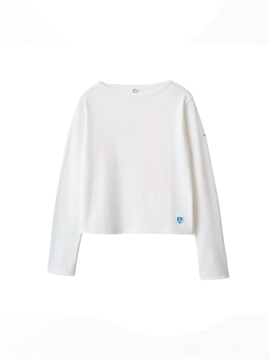 【ORCIVAL - オーシバル】Women's Cotton Jersey Boat Neck Short Pullover / WHITE (Tシャツ/ホワイト)
