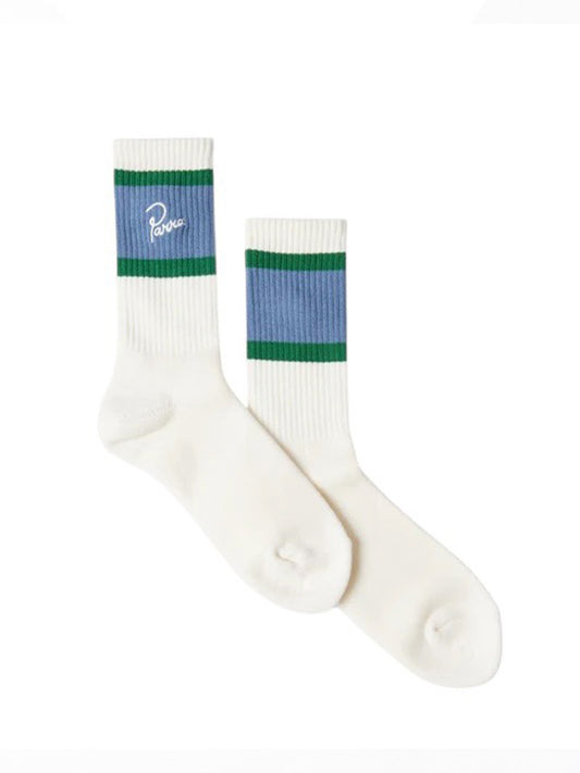【by Parra - バイパラ】SIGNATURE STRIPED CREW SOCKS / WHITE (ソックス/ホワイト)