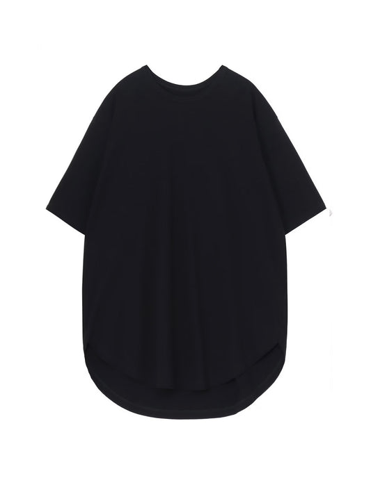【Ground Y - グラウンドワイ】COTTON JERSEY HEM ROUND JUMBO T-SHIRT SHORT SLEEVES /BLACK(Tシャツ/ブラック)
