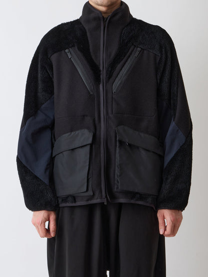 【White Mountaineering - ホワイトマウンテニアリング】FLEECE BLOUSON / BLACK (フリース/ブラック)