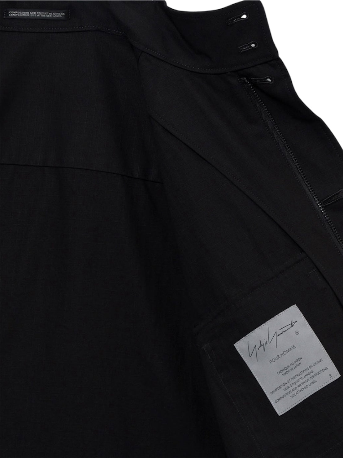 【Yohji Yamamoto POUR HOMME - ヨウジヤマモト プールオム】C/ RIP STOP ARMY BLOUSON（ブルゾン/ ブラック)