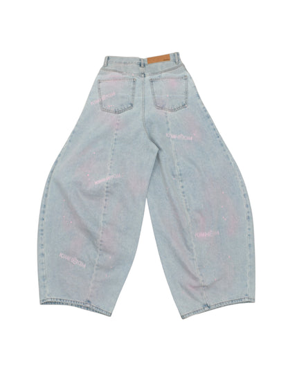 【KIMHEKIM - キムヘキム】SPRAY DYED BALLOON FIT JEANS/SKY BLUE(デニム/スカイブルー)