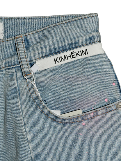 【KIMHEKIM - キムヘキム】SPRAY DYED BALLOON FIT JEANS/SKY BLUE(デニム/スカイブルー)