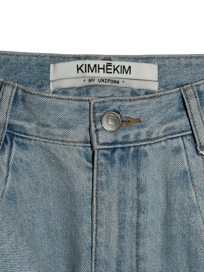 【KIMHEKIM - キムヘキム】SPRAY DYED BALLOON FIT JEANS/SKY BLUE(デニム/スカイブルー)