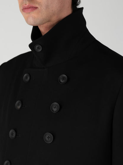 【Yohji Yamamoto POUR HOMME - ヨウジヤマモト プールオム】ARMY GABARDINE NAPOLEON JACKET（ジャケット/ ブラック)