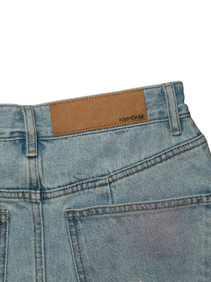 【KIMHEKIM - キムヘキム】SPRAY DYED BALLOON FIT JEANS/SKY BLUE(デニム/スカイブルー)