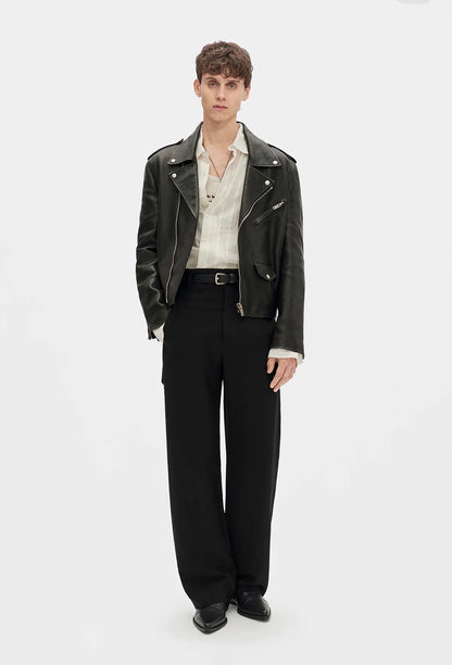 【ANN DEMEULEMEESTER - アン ドゥムルメステール】LEON COMFORT FIT TROUSERS VISCOSE / BLACK(トラウザーズ/ブラック）